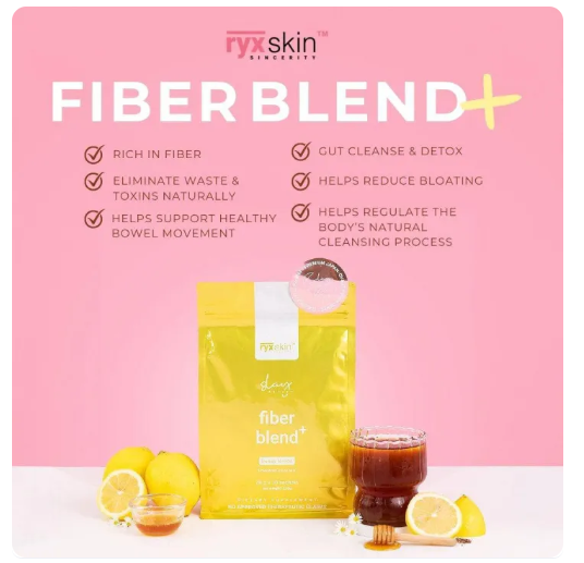 Ryx Drinks Fiber Blend Honey Lemon – Detox Drink with Inulin, Aloe Vera, Green Tea & Chia Seeds