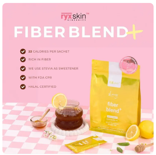 Ryx Drinks Fiber Blend Honey Lemon – Detox Drink with Inulin, Aloe Vera, Green Tea & Chia Seeds