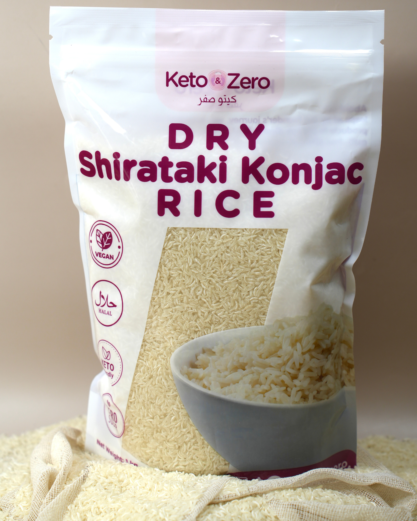 Premium Keto and Zero Dry Shirataki Konjac Rice