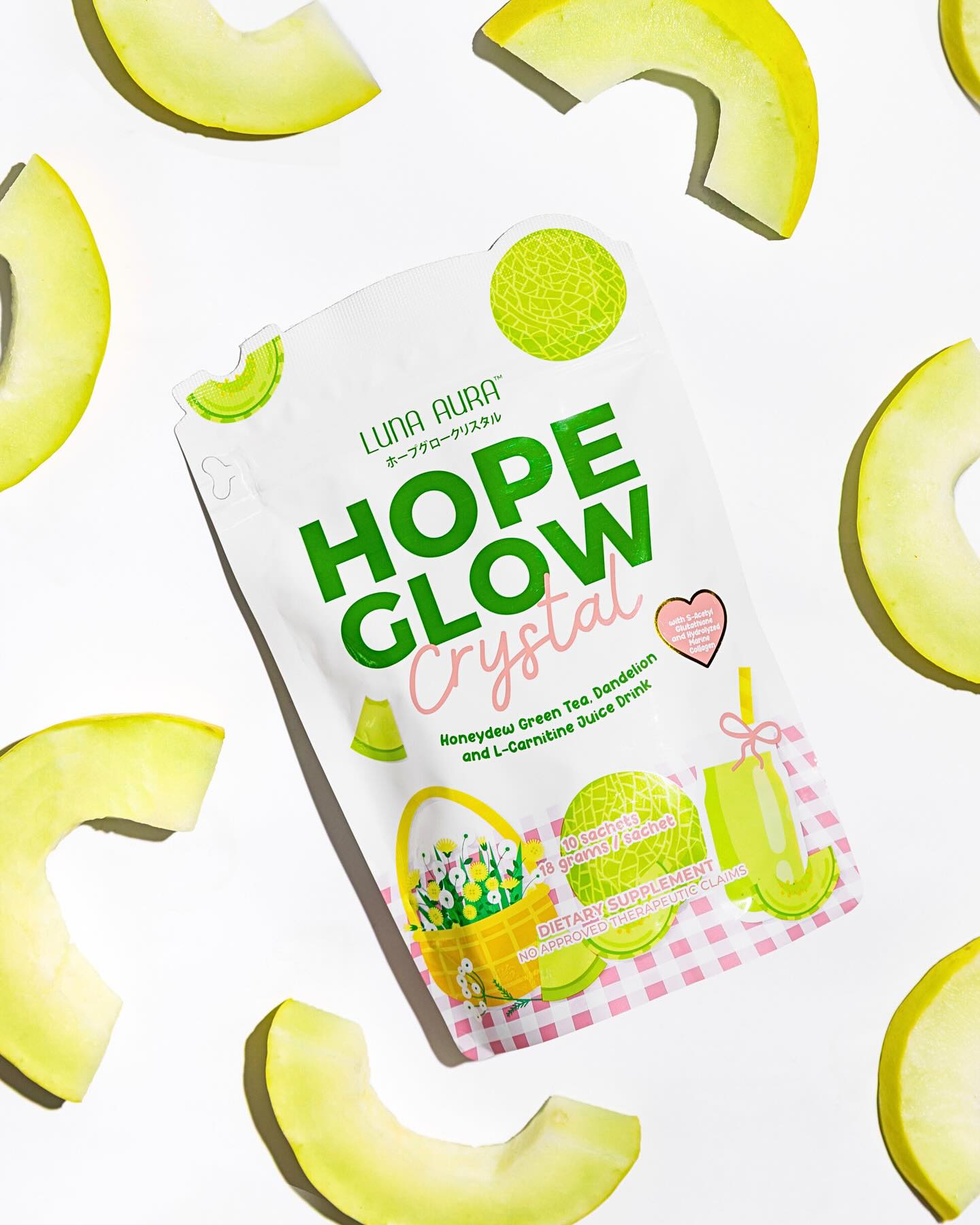 Hope Glow Crystal Honeydew Green Tea by Luna Aura