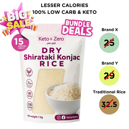 Keto and Zero Dry Shirataki Konjac Rice