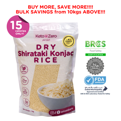 Keto and Zero Dry Shirataki Konjac Rice