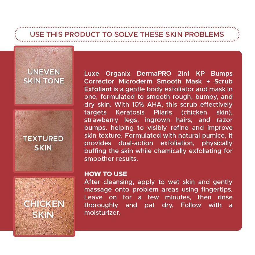 Luxe Organix 2 in 1 KP Bumps Corrector Mask & Body Scrub